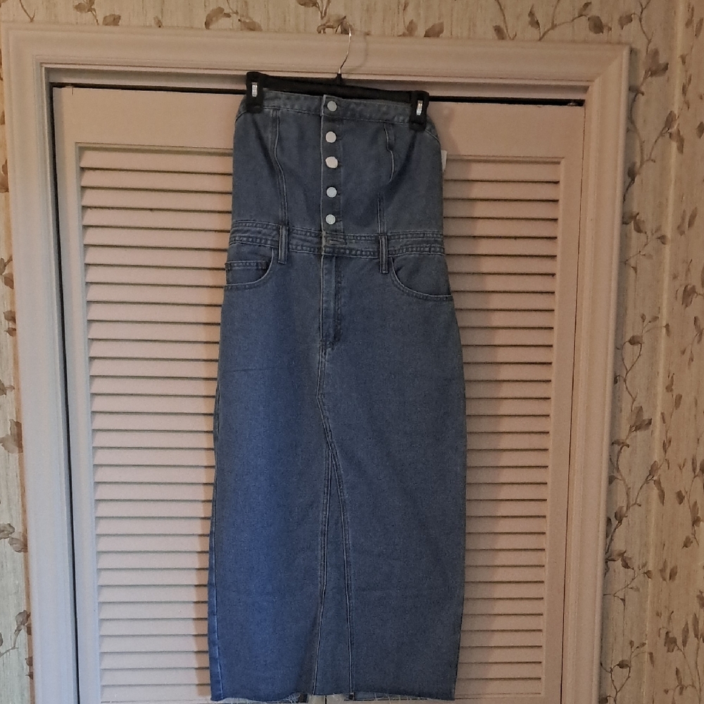 Strapless Denim Dress